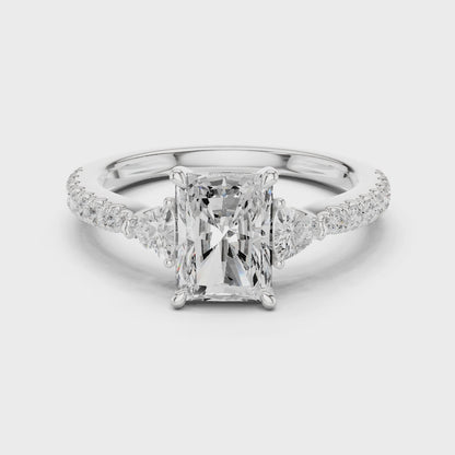Thorne Radiant-Cut Three-Stone Pav茅 Diamond Ring