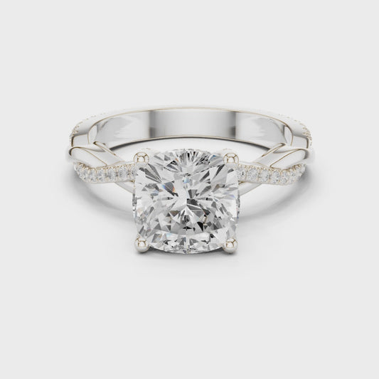 Kaya Twilight Crisscross Cushion Diamond Pavé Ring