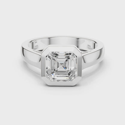 Kismet Modern Asscher Bezel Diamond Ring