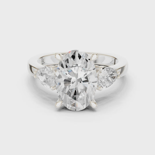 Verona Oval Diamond Three-Stone Ring
