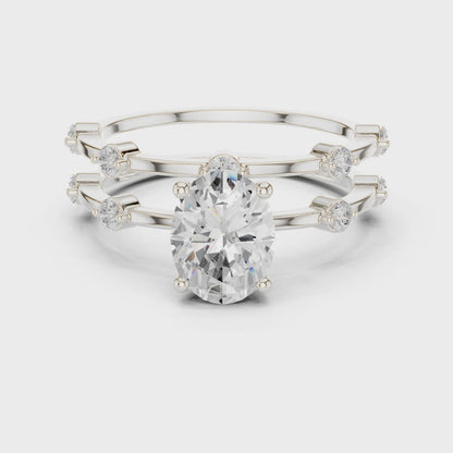 Split Shank Center Oval Diamond Ring