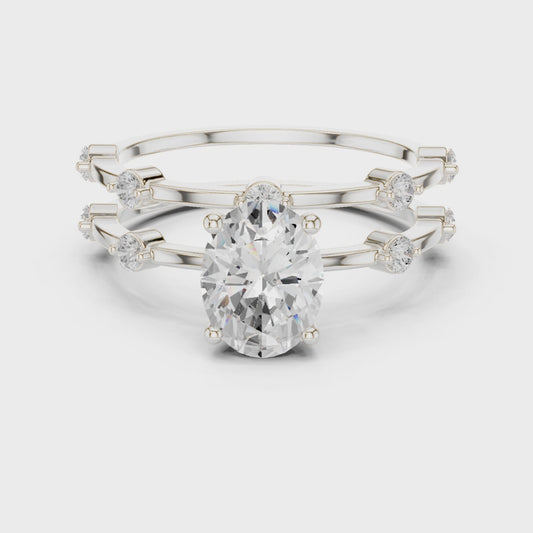 Split Shank Center Oval Diamond Ring