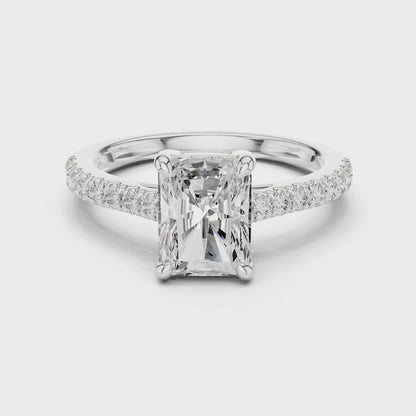 Zale Radiant-Cut Pavé Diamond Ring