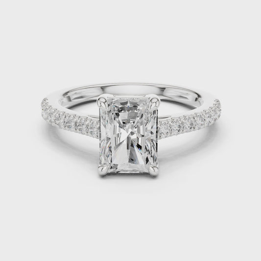 Zale Radiant-Cut Pavé Diamond Ring