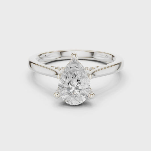 Rosa Aurora Split Shank Pear Diamond Ring