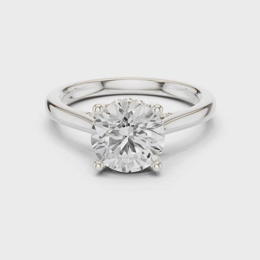 Zoe Aurora Split Shank Round Diamond Ring