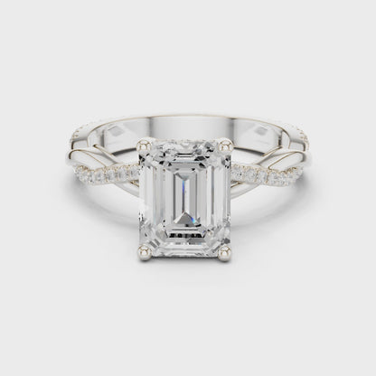 Lana Twilight Crisscross Emerald Diamond Pavé Ring