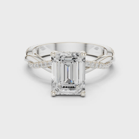 Lana Twilight Crisscross Emerald Diamond Pavé Ring