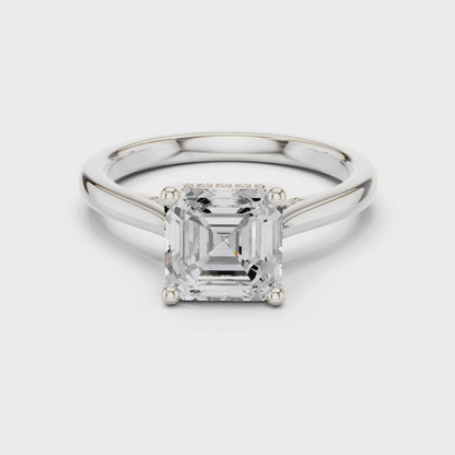 Lucy Aurora Twist Asscher Diamond Ring