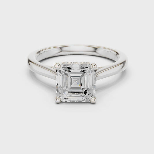 Lucy Aurora Twist Asscher Diamond Ring