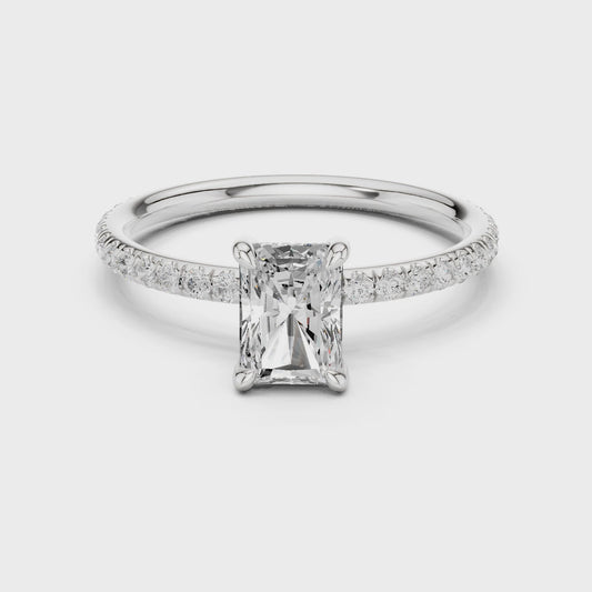 Hazel Celeste Pavé Radiant Diamond Ring