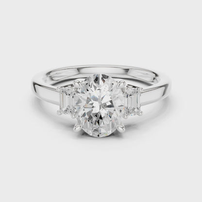 Kiama Oval-Cut Three-Stone Diamond Ring