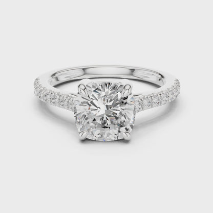 Blythe Cushion-Cut Pavé Diamond Ring