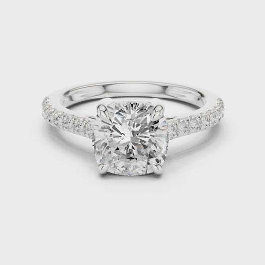 Blythe Cushion-Cut Pavé Diamond Ring