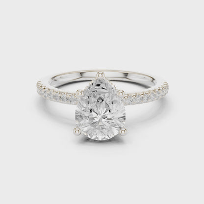Estelle Seraphina Pavé Pear Diamond Ring