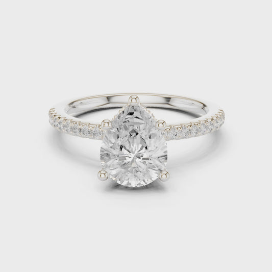 Estelle Seraphina Pavé Pear Diamond Ring