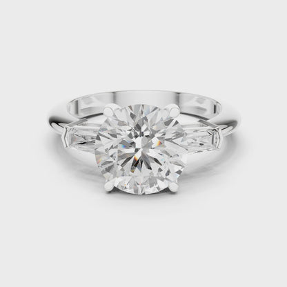 Meridian Round Diamond Three-Stone Ring