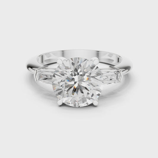 Meridian Round Diamond Three-Stone Ring