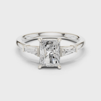 Radiant Three Stone Ring