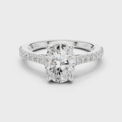 Briar Oval-Cut Pavé Diamond Ring