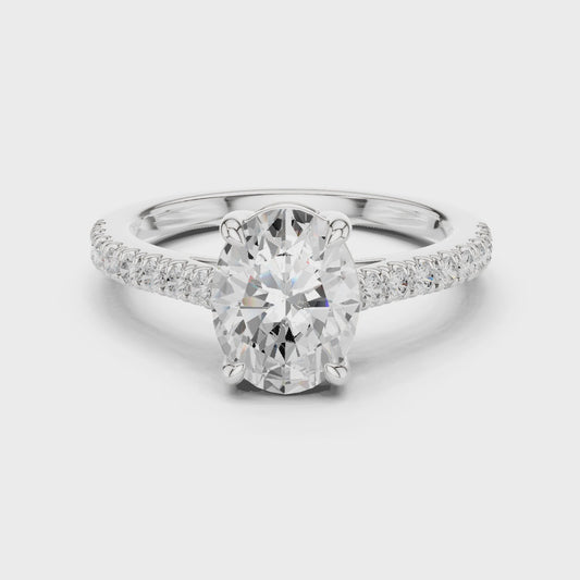 Briar Oval-Cut Pavé Diamond Ring