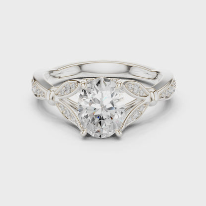 Ash Celestial Bloom Oval Diamond Ring