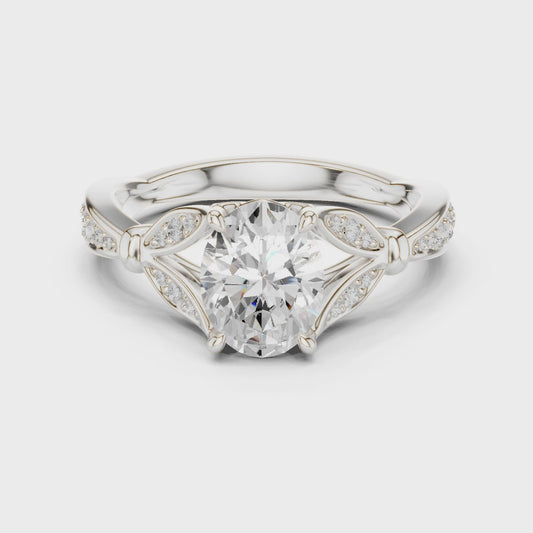Ash Celestial Bloom Oval Diamond Ring
