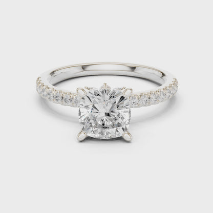 Lexi Classic Pavé Cushion Diamond Ring