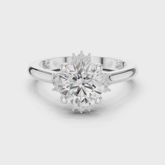 Orbit Round Diamond Halo Ring
