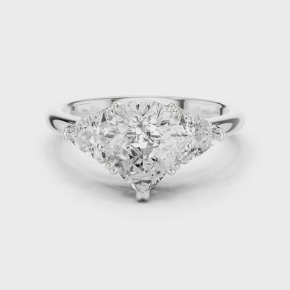 Beatrice Elegant Pear Three-Stone Diamond Ring