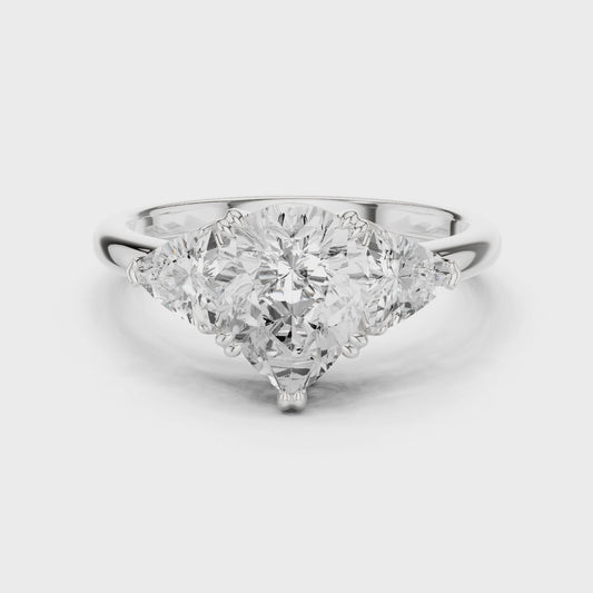 Beatrice Elegant Pear Three-Stone Diamond Ring