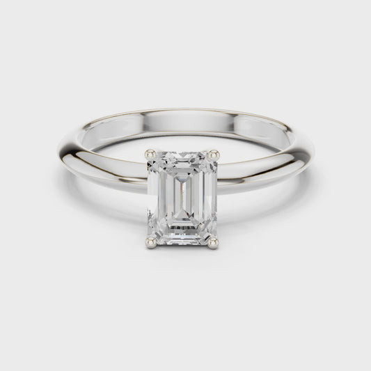 Rhodes Emerald-Cut Solitaire Diamond Ring