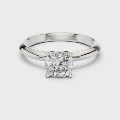 Larsa Cushion-Cut Solitaire Diamond Ring