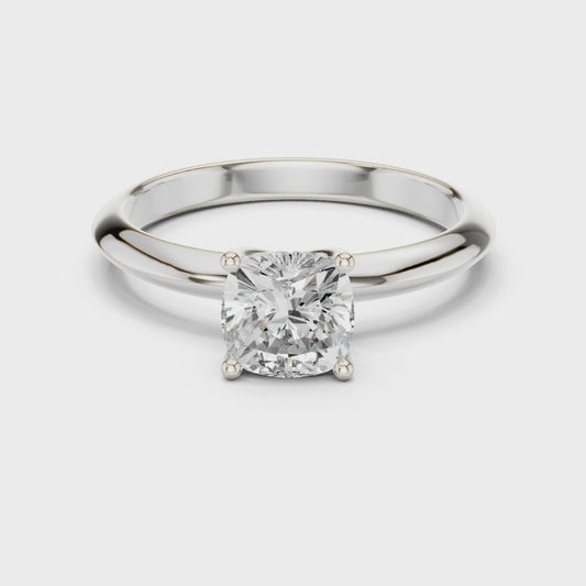 Larsa Cushion-Cut Solitaire Diamond Ring