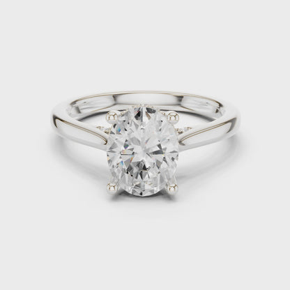 Pearl Aurora Split Shank Oval Diamond Ring