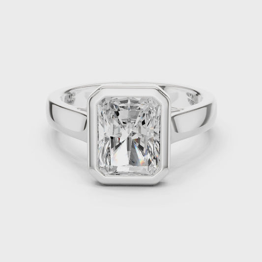 Voss Refined Radiant Bezel Diamond Ring