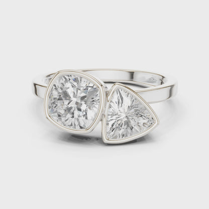 Bezal Cushion & Trillion Toi Et Moi Ring