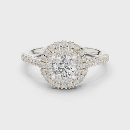 Triple Halo Round Lab-Grown Diamond Engagement Ring