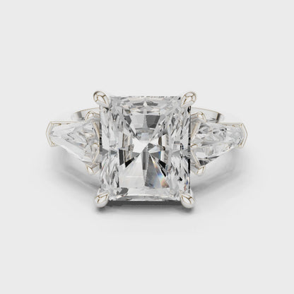 Vanguard Radiant Cut Diamond Trillion Side Ring