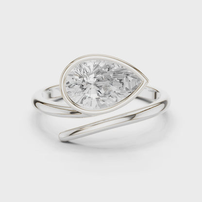 Pear Open Wrap Ring