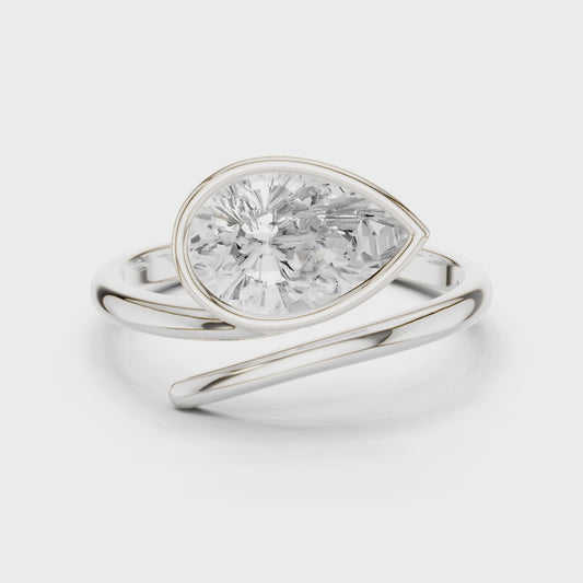 Pear Open Wrap Ring