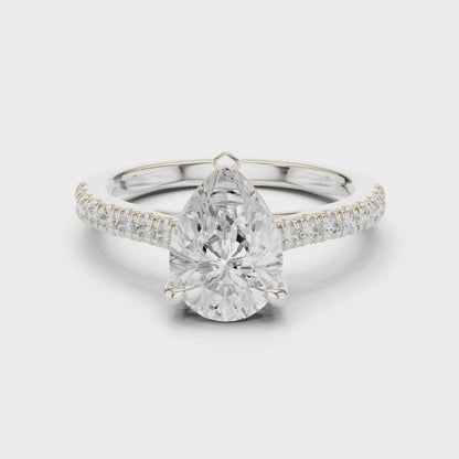 Pear Pave Band Ring