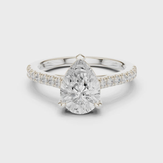 Pear Pave Band Ring