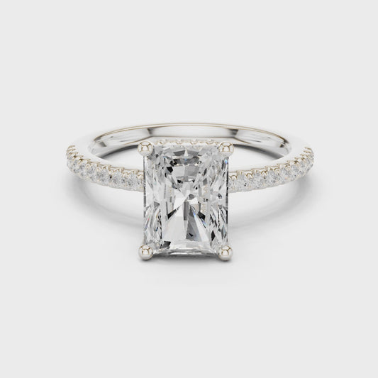Nova Elara Pavé Radiant Diamond Ring