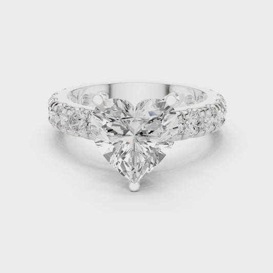 Cherish Romantic Heart Diamond Pavé Ring