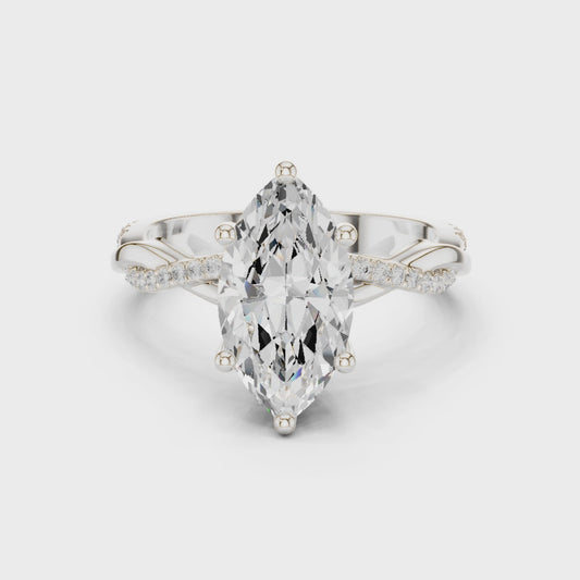 Mona Twilight Crisscross Marquise Diamond Pavé Ring