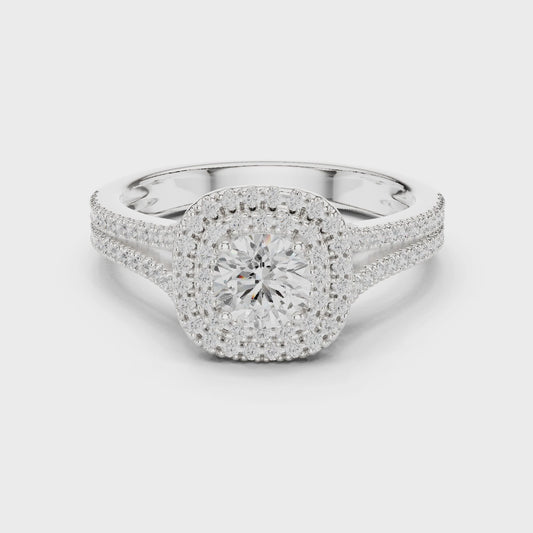 Triple Halo Diamond Engagement Ring