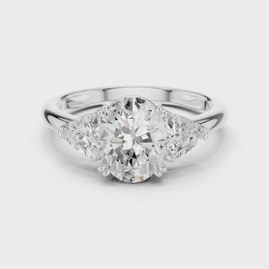 Isadora Graceful Oval Three-Stone Diamond Ring