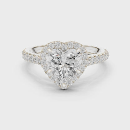 Levi Romantic Halo Heart Diamond Ring