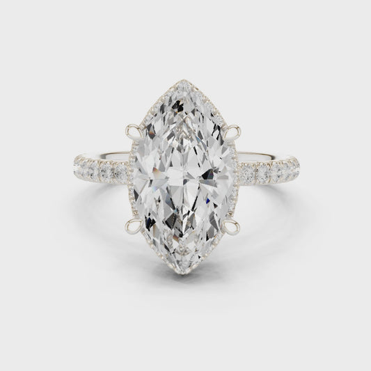 Rhys Celestial Marquise Halo Diamond Ring